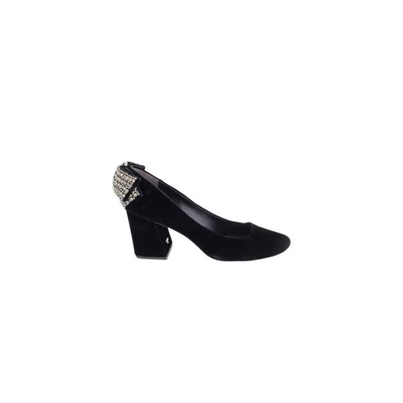 Tory Burch Josephine Black Velvet Pumps Sz 10.5 - Picture 1 of 5